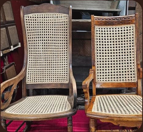 Two wicker chairs