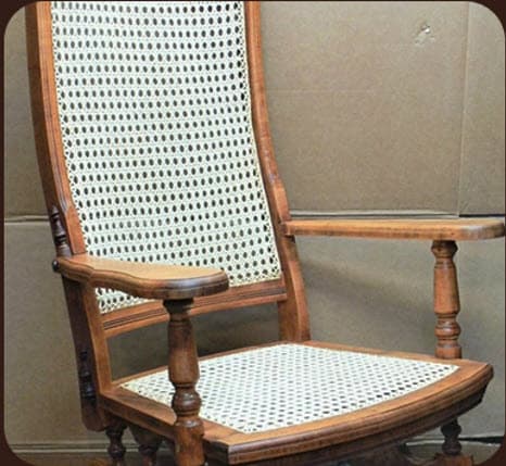 A single wicker chair