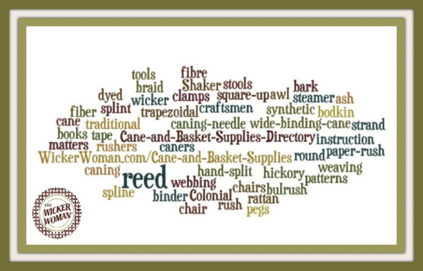 Cane and Basket Supplies Directory colorful word jumble of caning and basketry terminology