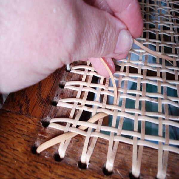 Hand weaving a seat