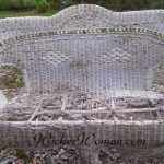 Vintage wicker couch ruined by leaving outdoors unprotected.